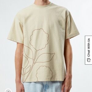 Pacsun Cream Stitches Texture T-shirt. Size S